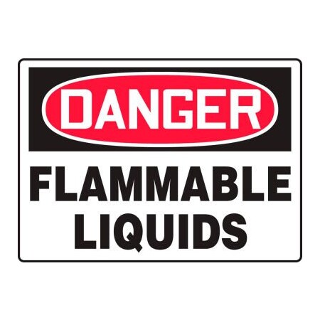 Accuform Accuform Danger Sign, Flammable Liquids, 10inW x 7inH, Adhesive Vinyl MCHG101VS